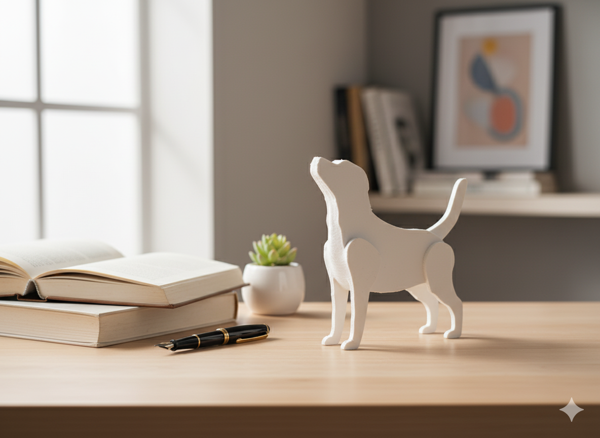 Modern Pop-Out Dog Figure