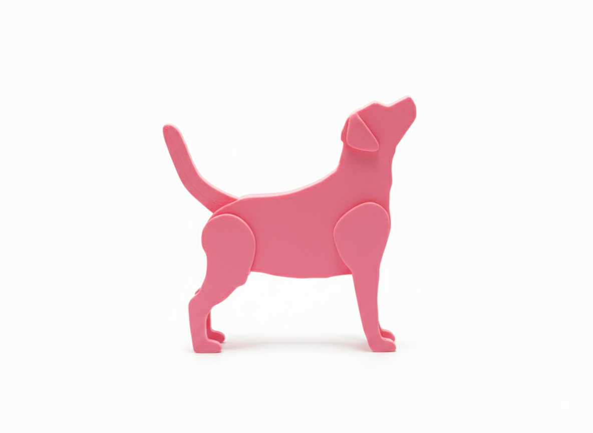 Modern Pop-Out Dog Figure