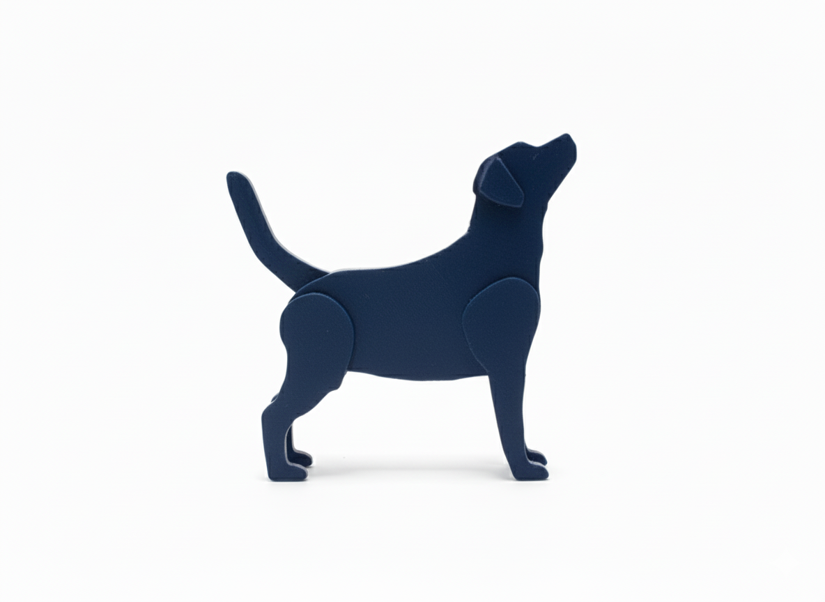 Modern Pop-Out Dog Figure