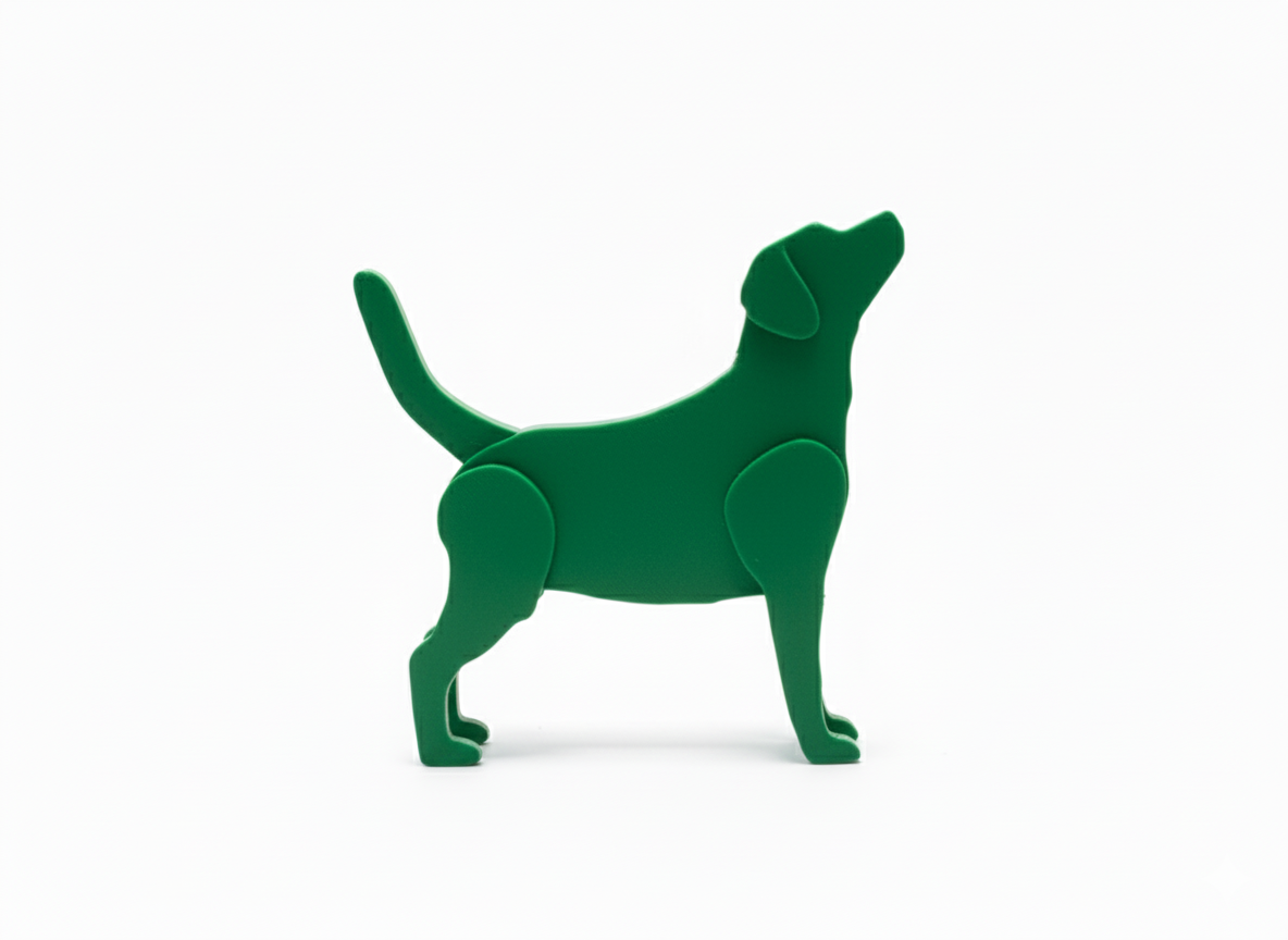 Modern Pop-Out Dog Figure