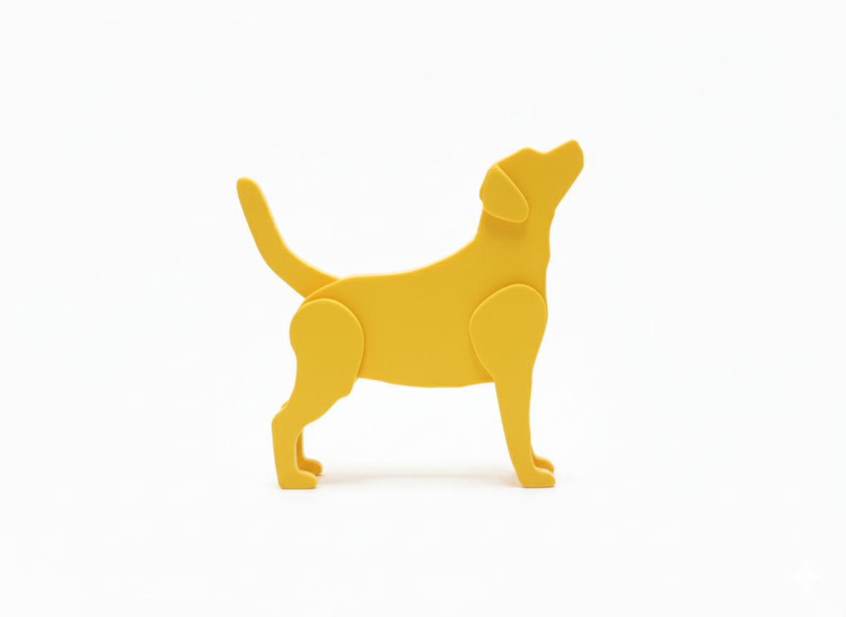 Modern Pop-Out Dog Figure