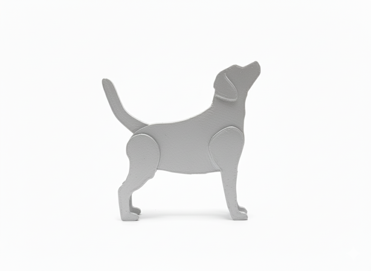 Modern Pop-Out Dog Figure