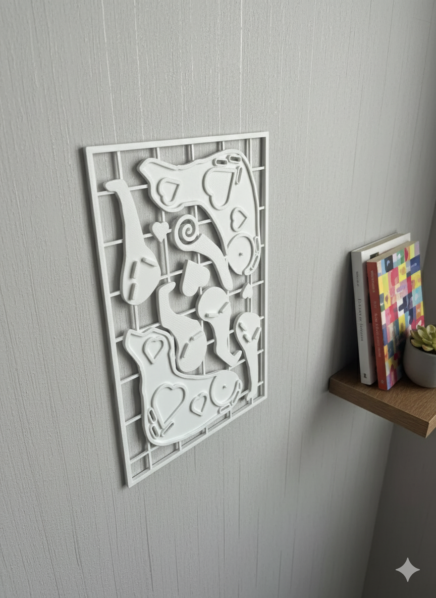 Modern Pop-Out Dog Figure